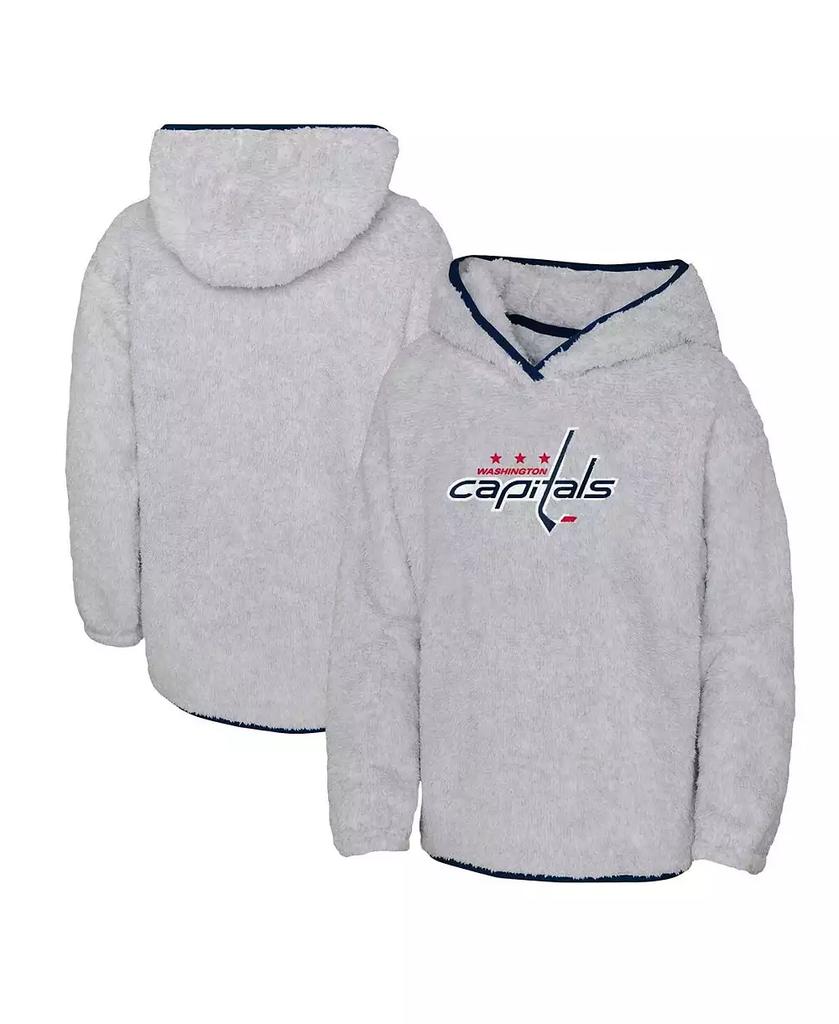 Outerstuff Big Girls Heather Gray Washington Capitals Ultimate Teddy Fleece Pullover Hoodie