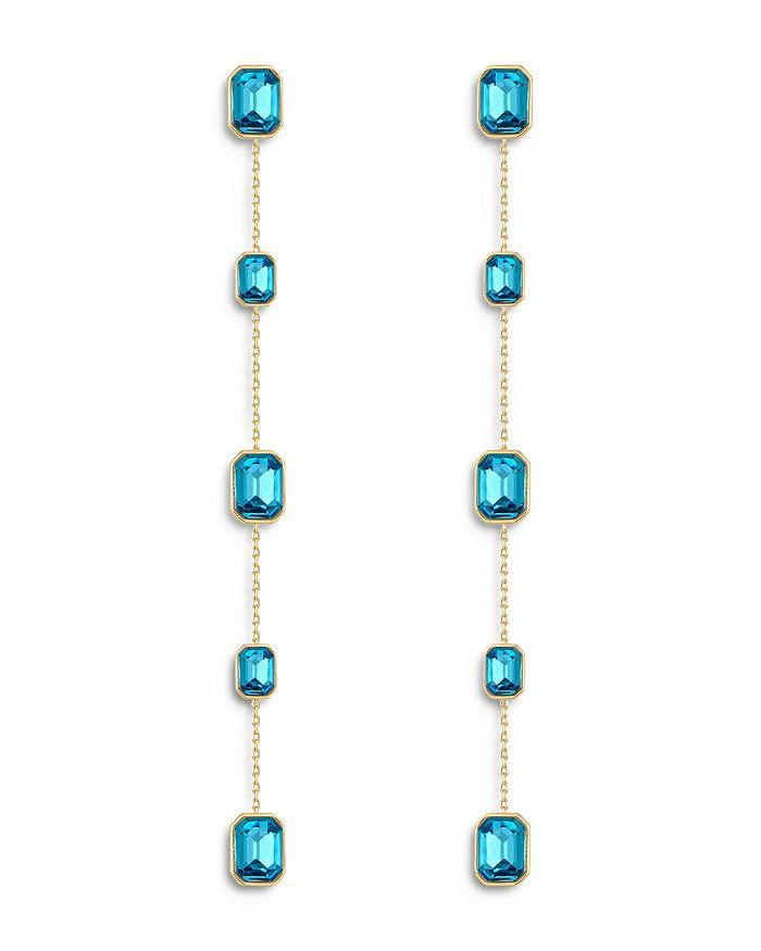 Ettika Jewelry Color Crystal Linear Drop Earrings in 18K Gold Plated