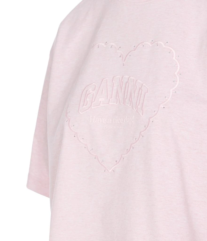 Ganni Ganni Drop Shoulder Heart T-Shirt 3