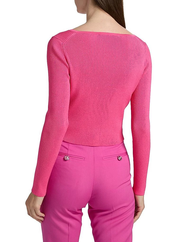 Versace Rib-Knit Safety Pin Cardigan 5