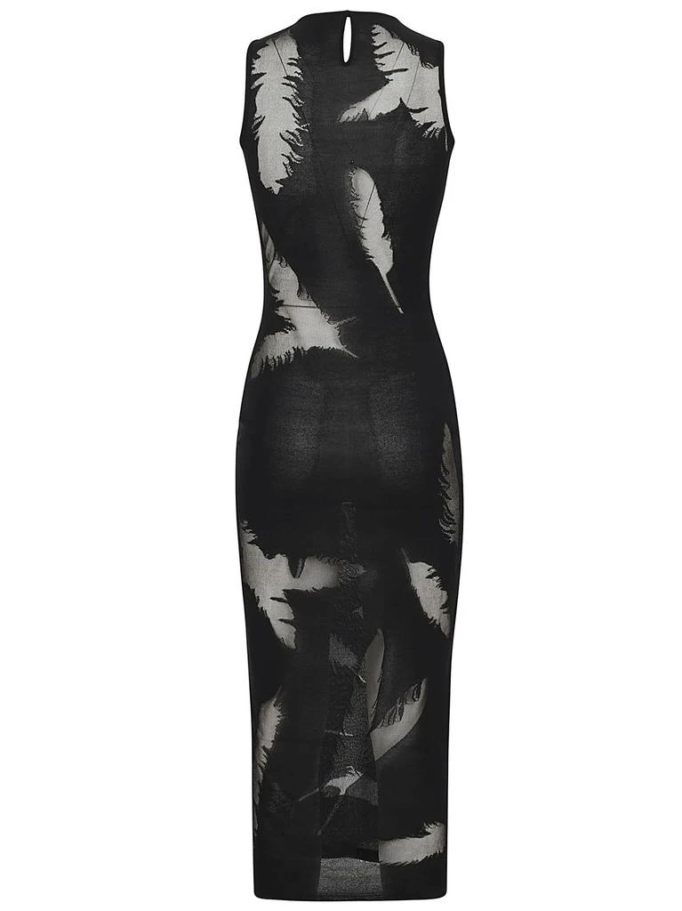 Alexander McQueen Alexander McQueen Feather-Intarsia Sleeveless Pencil Dress 2