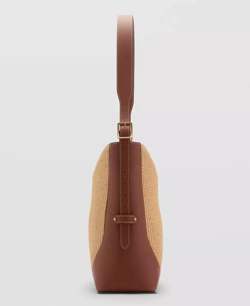 Mango Women's Contrast Canvas Shoulder Bag 3