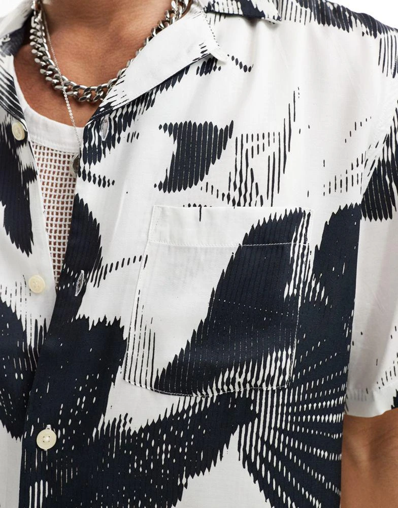 ALL SAINTS AllSaints Frequency short sleeve shirt in white floral 3