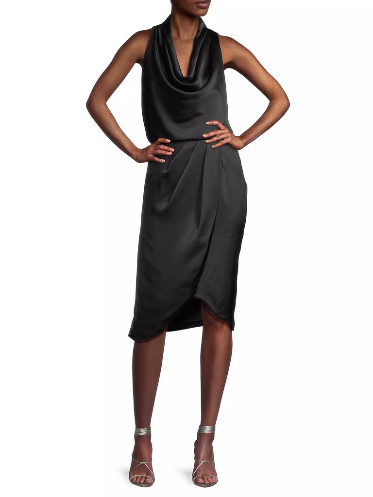 Aidan Mattox Cowl-Neck Cocktail Dress