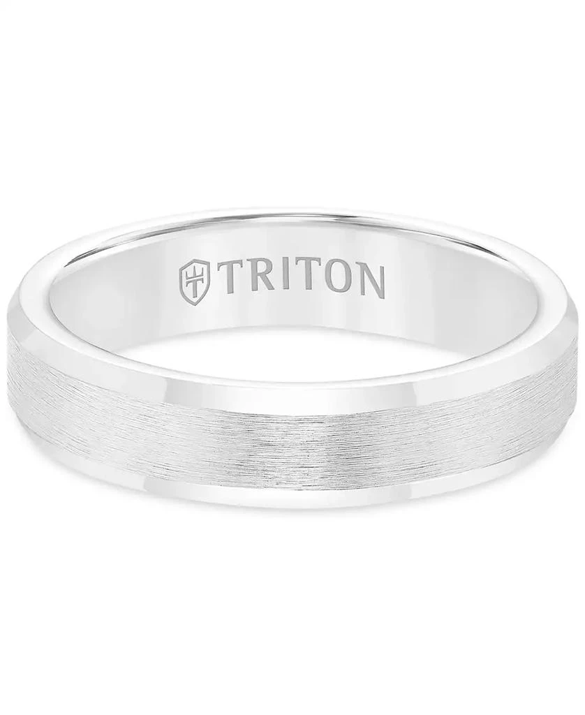 Triton Men's White Tungsten Carbide Ring, Wedding Band (5mm) 2