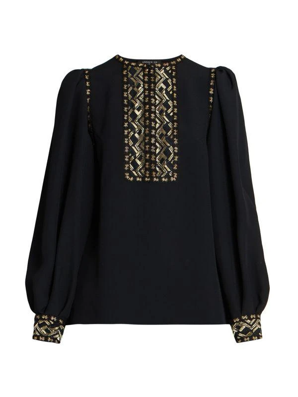 Andrew Gn Metallic Long-Sleeve Blouse 5