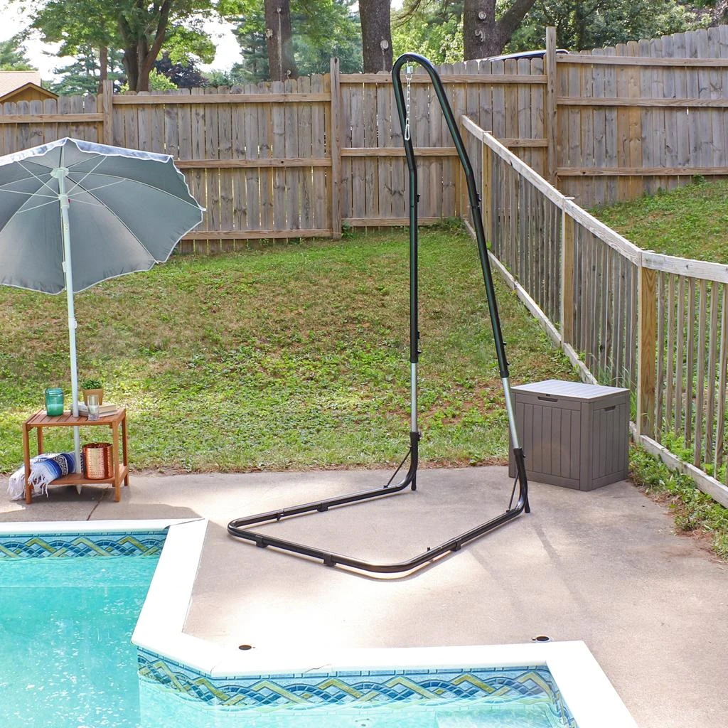 Sunnydaze Adjustable Heavy-Duty Steel Hammock Chair Stand - 79" to 93"/330 lb Weight Capacity - Black 4