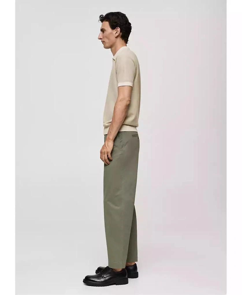 Mango Men's Pleated Cotton Trousers 3