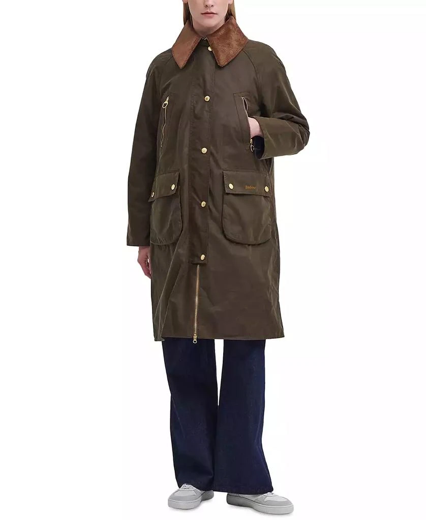 Barbour Women's Ebberston Corduroy-Collar Waxed Jacket 1