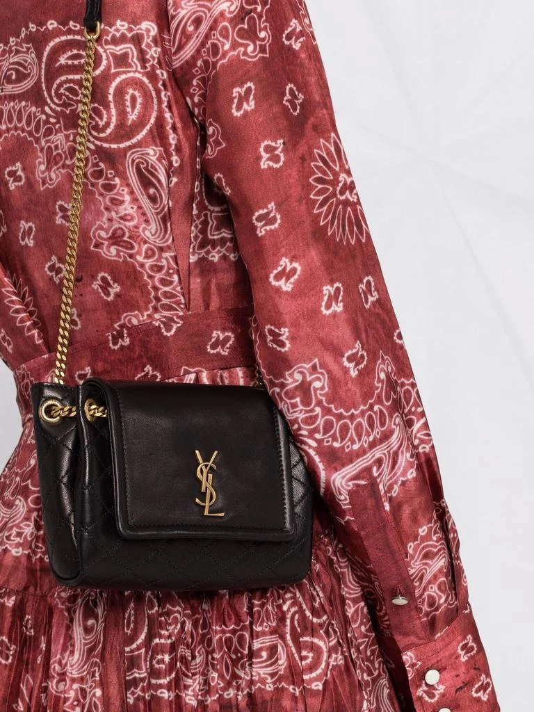 Yves Saint Laurent FRONT FLAP NOLITA MINI BAG WITH QUILTED TOPSTITCHING 3