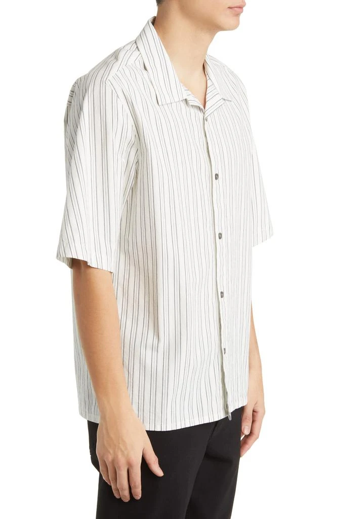 NN07 Ole Stripe Short Sleeve Stretch Cotton Button-Up Shirt 4