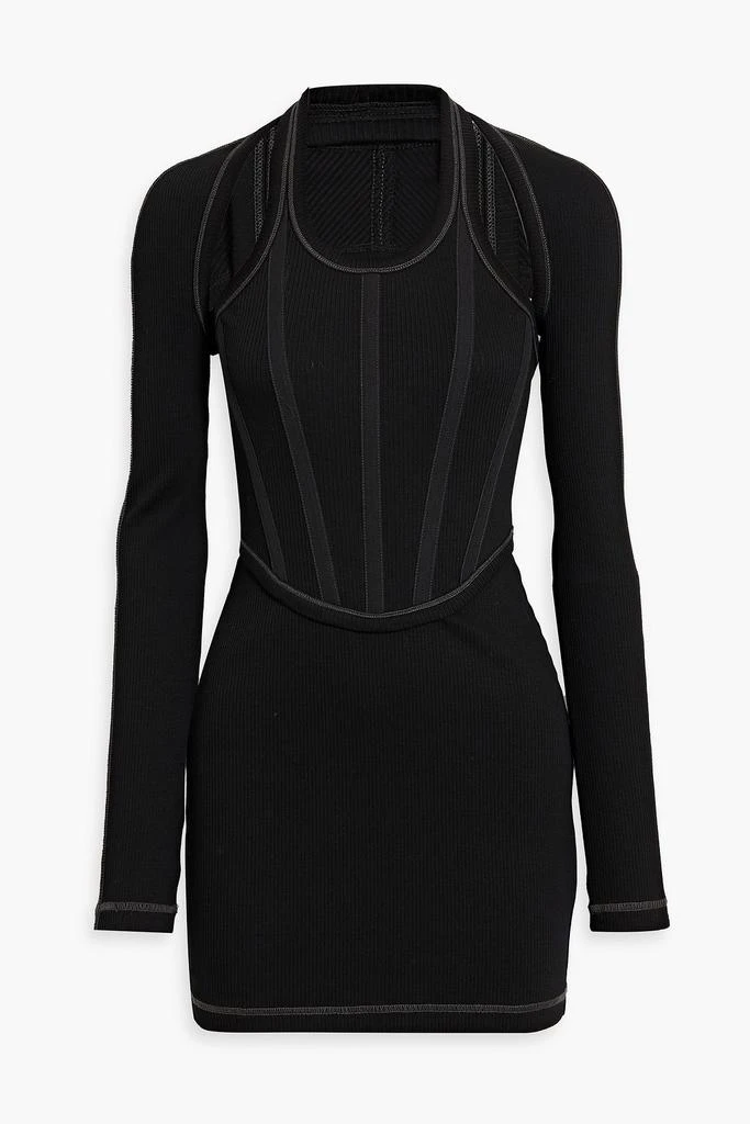 Dion Lee Convertible ribbed cotton-blend halterneck mini dress 1
