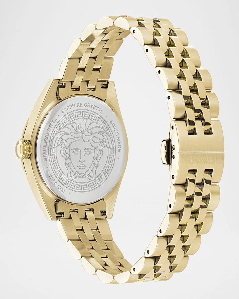 Versace V-Code  36mm IP Yellow Gold Bracelet Watch 4