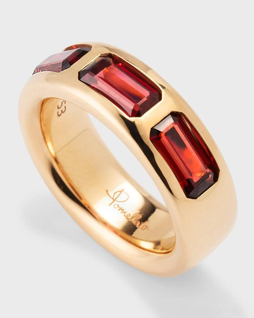 Pomellato Iconica 18K Rose Gold 3 Station Gemstone Ring 3