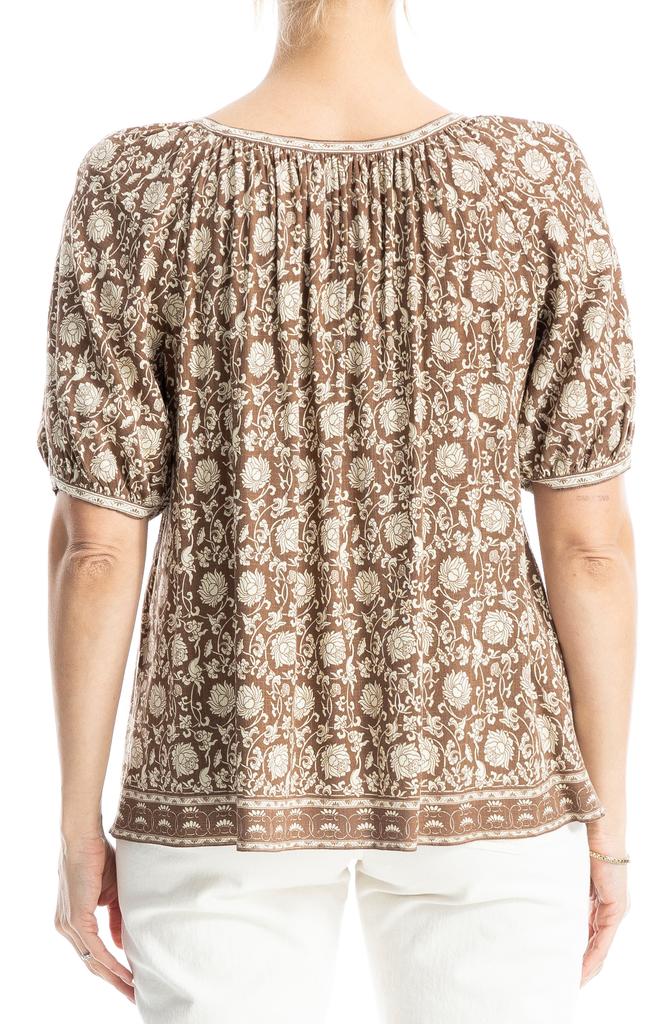 Max Studio Short Bubble Sleeve Blouse