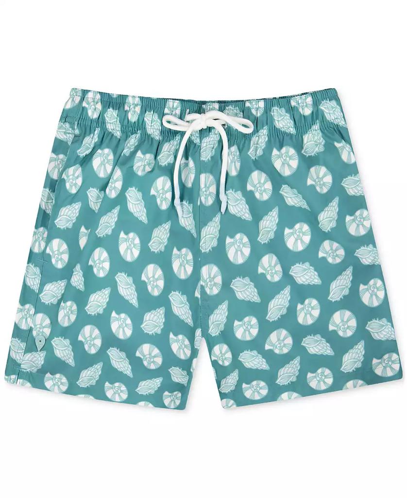 Sunset and Vines Men's Shell-Pattern Woven Swim Trunks