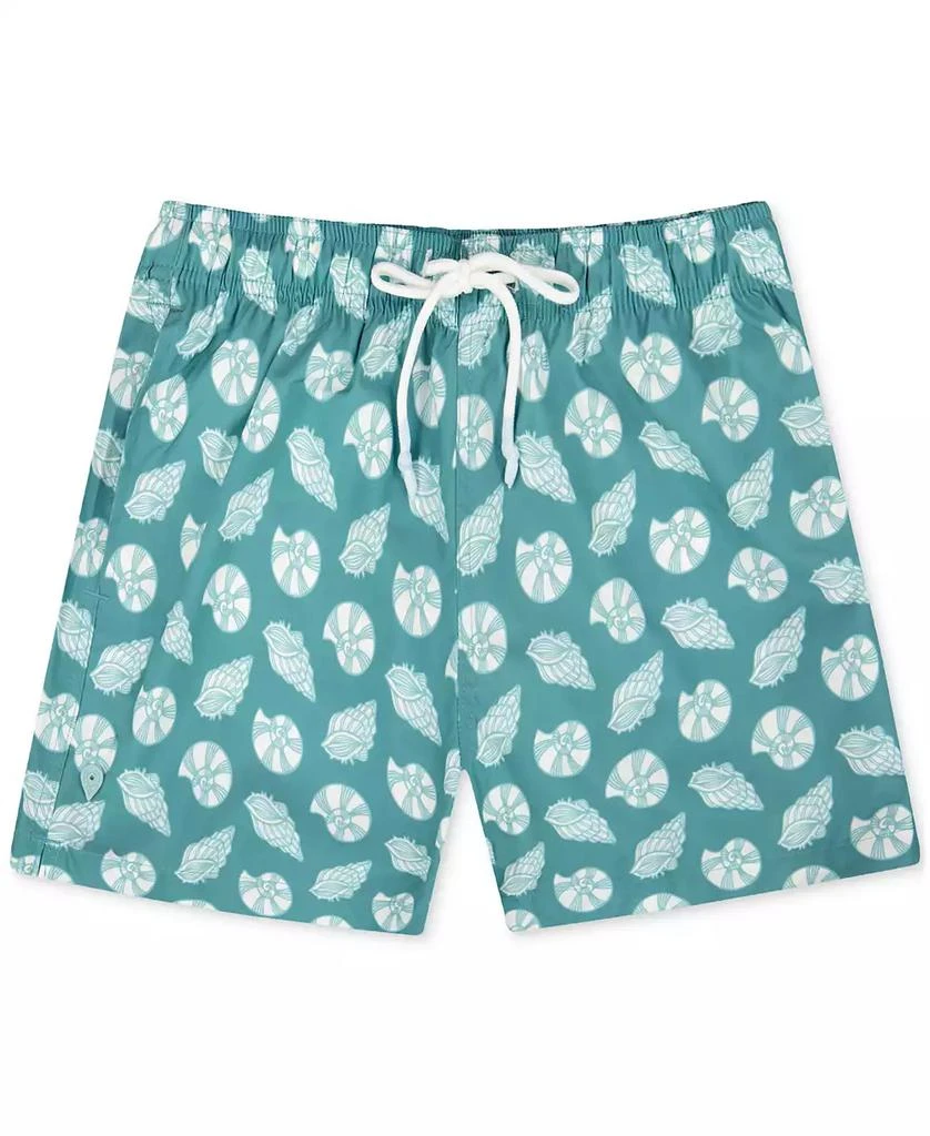 Sunset and Vines Men's Shell-Pattern Woven Swim Trunks 1