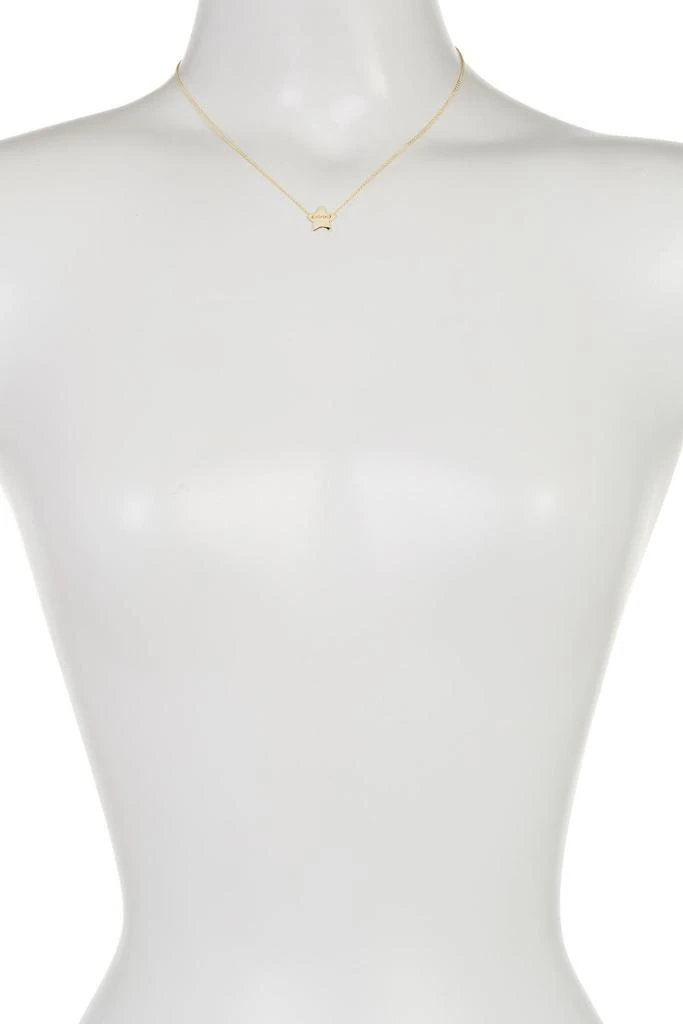 ADORNIA 14K Yellow Gold Plated Diamond Detail Star Charm Necklace - 0.01 ctw 3