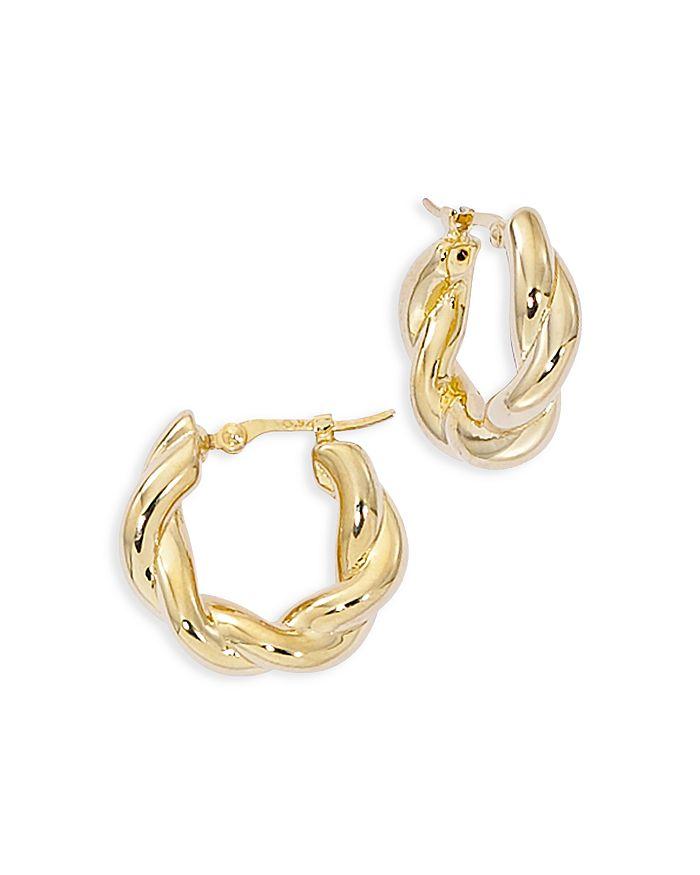 Moon & Meadow 14K Yellow Gold Twist Style Small Hoop Earrings