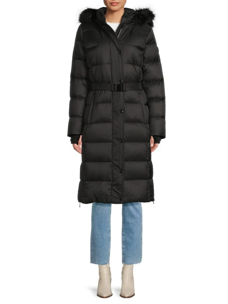 Michael Kors Missy Faux-Fur-Trim Puffer Down Coat