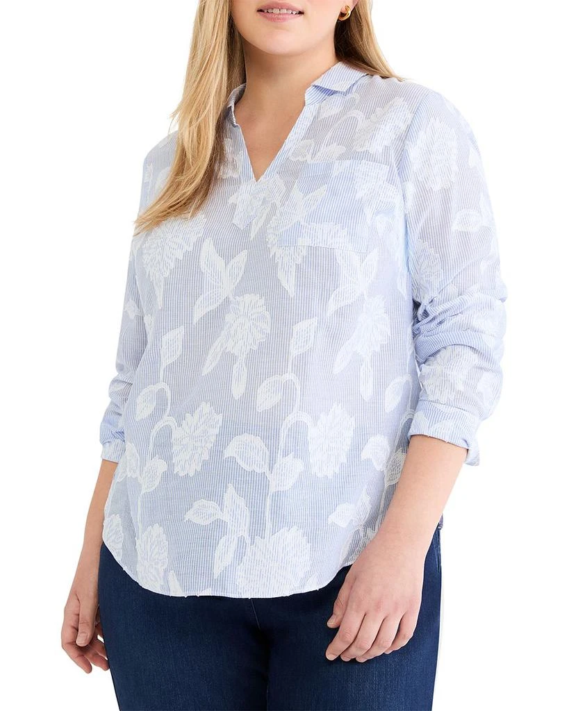 NIC+ZOE Plus Floral Jacquard Top 1
