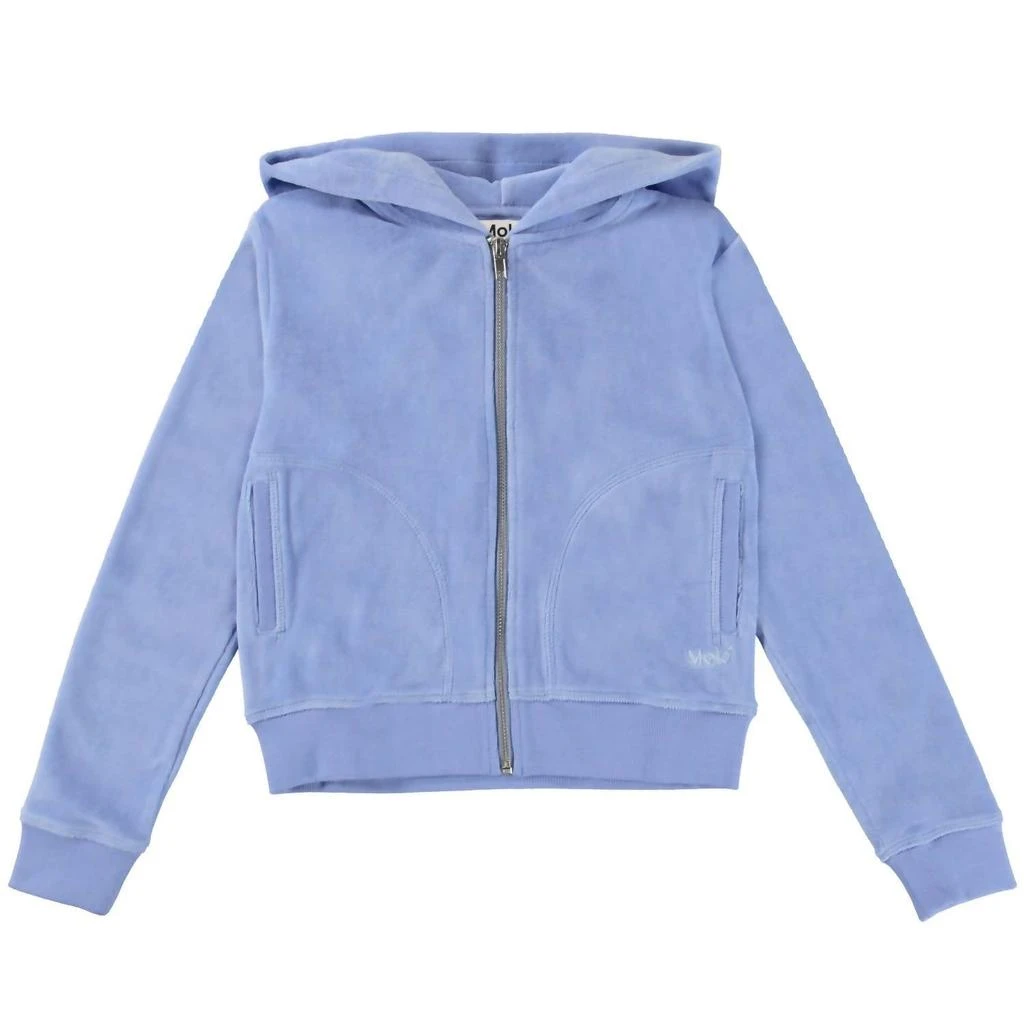 MOLO Girl
s Milla Velour Zip Hoodie In Azurine