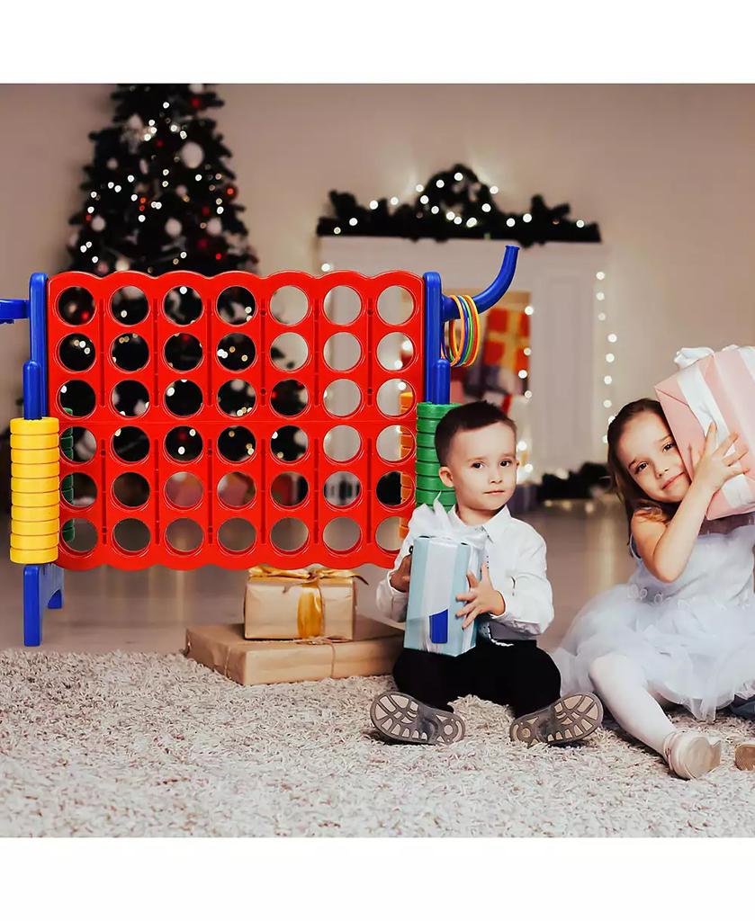 Costway 4-in-A Row Giant Game Set w/Basketball Hoop for Family
