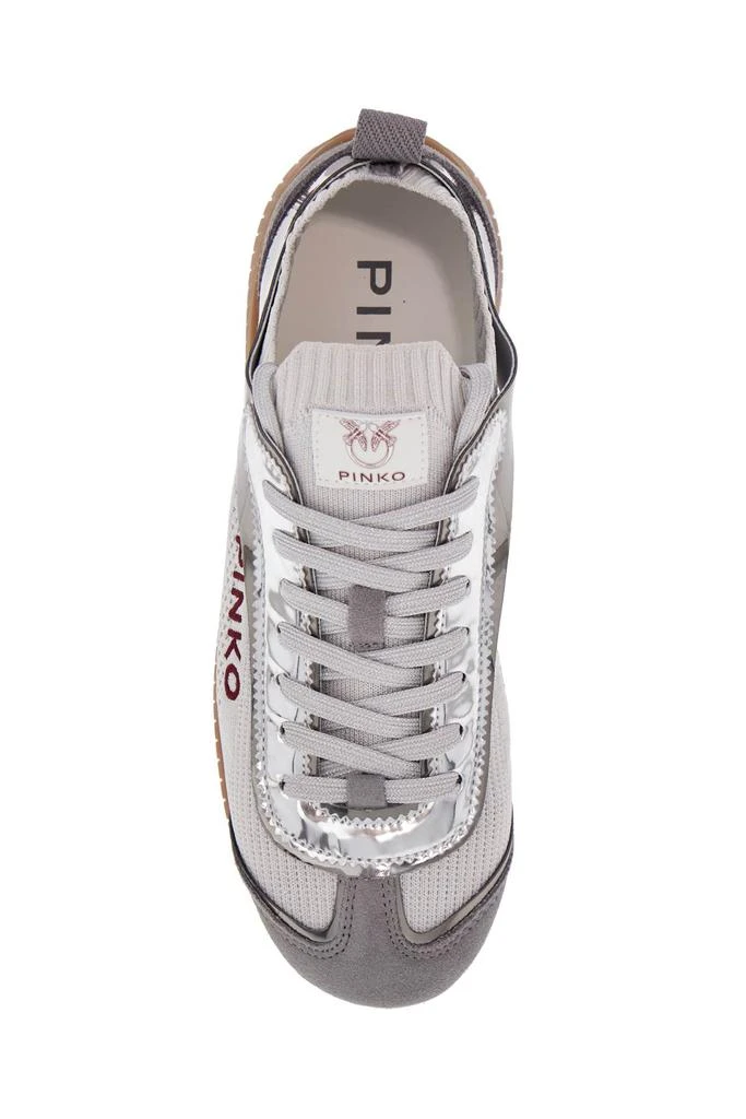 PINKO sneaker in silver knit with suede details reby 03 2