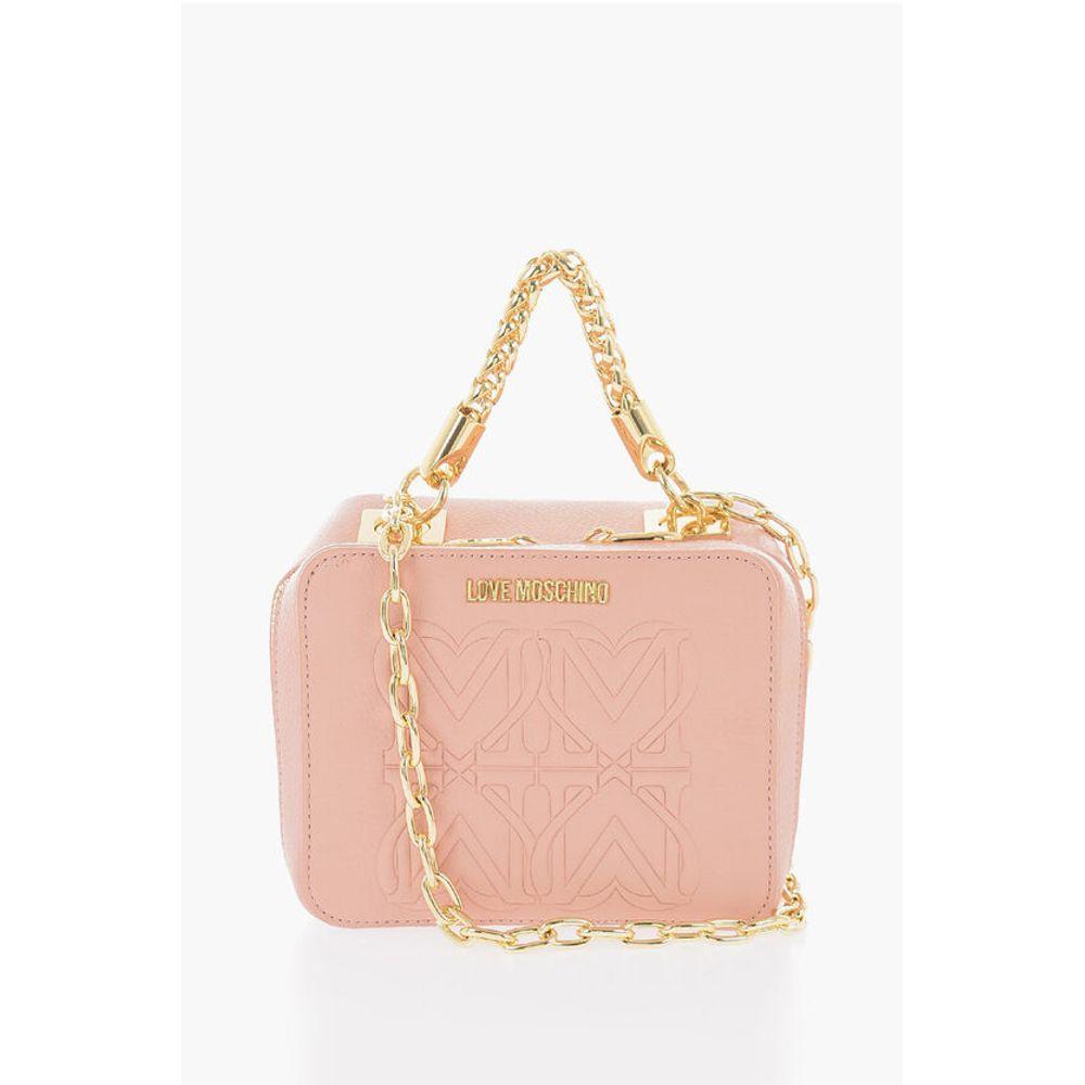 Moschino LOVE Faux Leather Bag with Chain Shoulder Women's Strap
