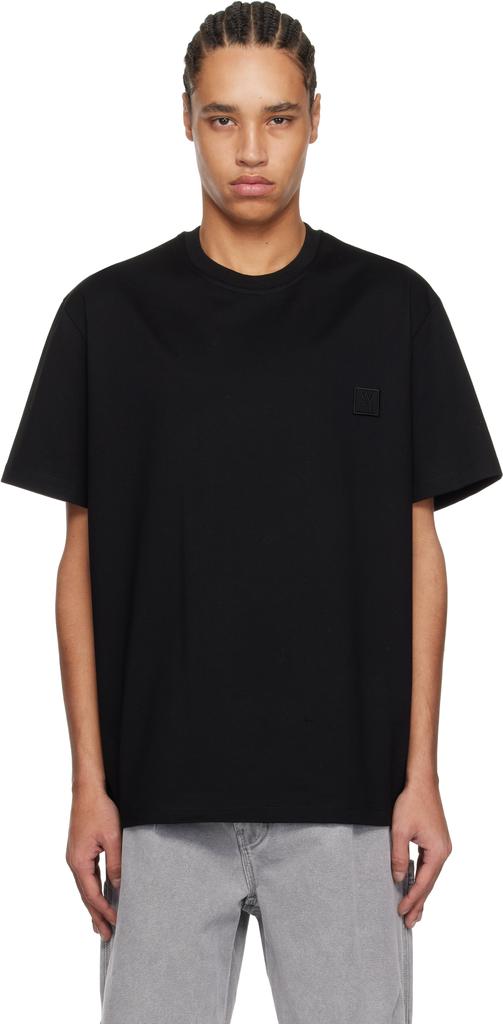 Wooyoungmi Black 3D Coral Back Logo T-shirt