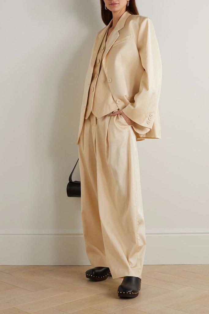 BY MALENE BIRGER Povilos pleated wool-blend twill wide-leg pants