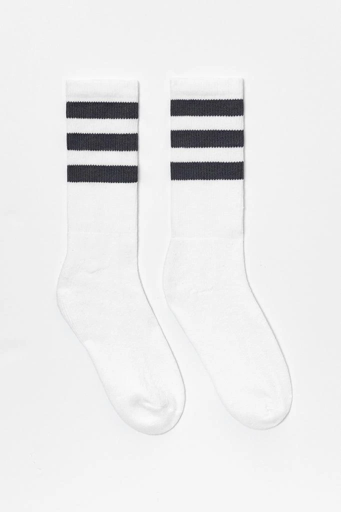 Los Angeles Apparel CALFSOCK - Unisex 3-Stripe Calf Sock 57