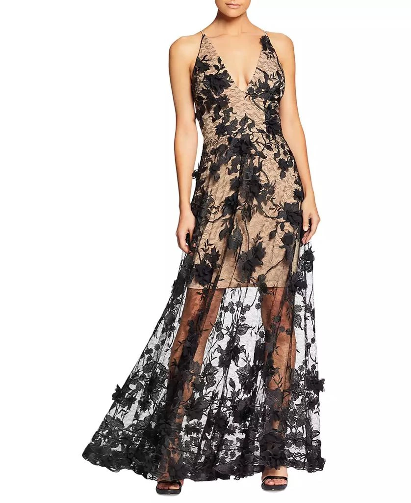 Dress The Population Women's Sydney Lace Floral-Appliqué Gown 1