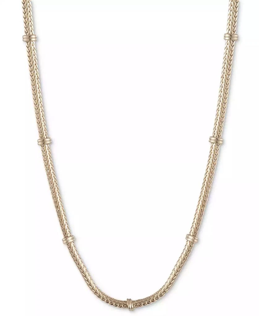 Ralph Lauren Gold-Tone Herringbone Chain 16" Collar Necklace 1