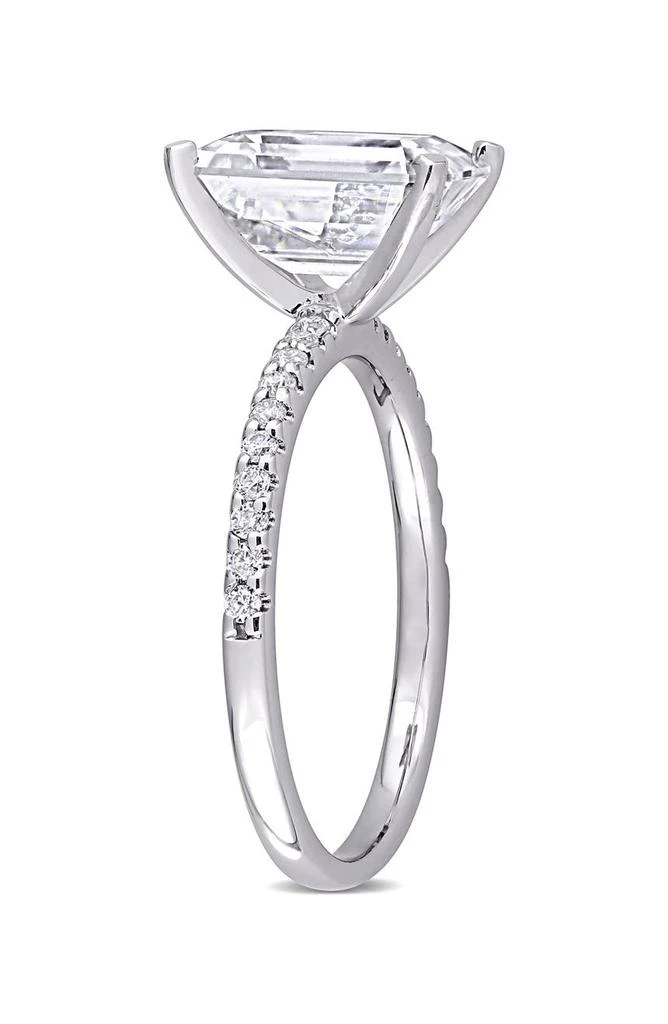 DELMAR 10K White Gold Created Moisannite Engagement Ring 4