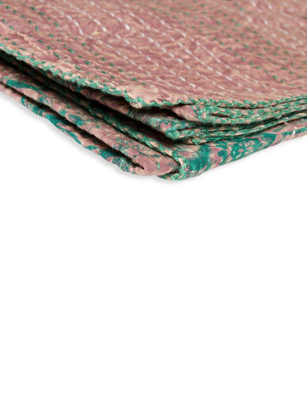 TAJ HOTEL Kantha Quilted Floral Patchwork Throw