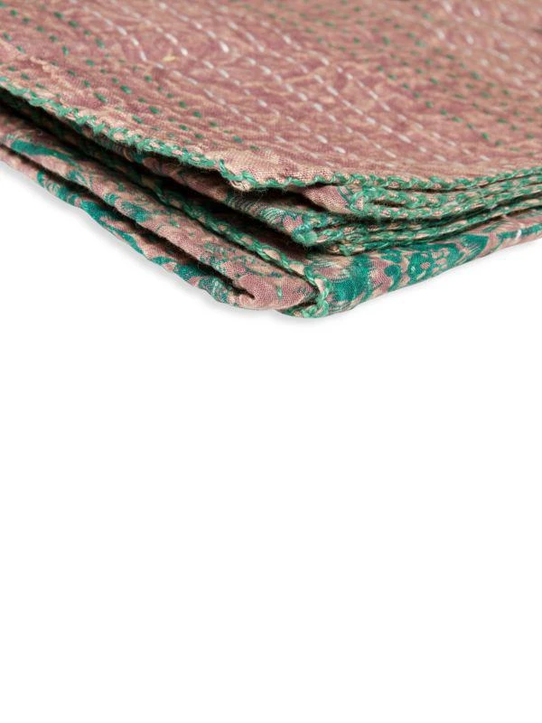 TAJ HOTEL Kantha Quilted Floral Patchwork Throw 2