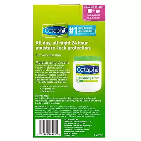 Cetaphil Cetaphil Moisturizing Cream for Very Dry, Sensitive Skin, Fragrance Free (1 - 20 oz. and 1 - 8.8 oz.) 2