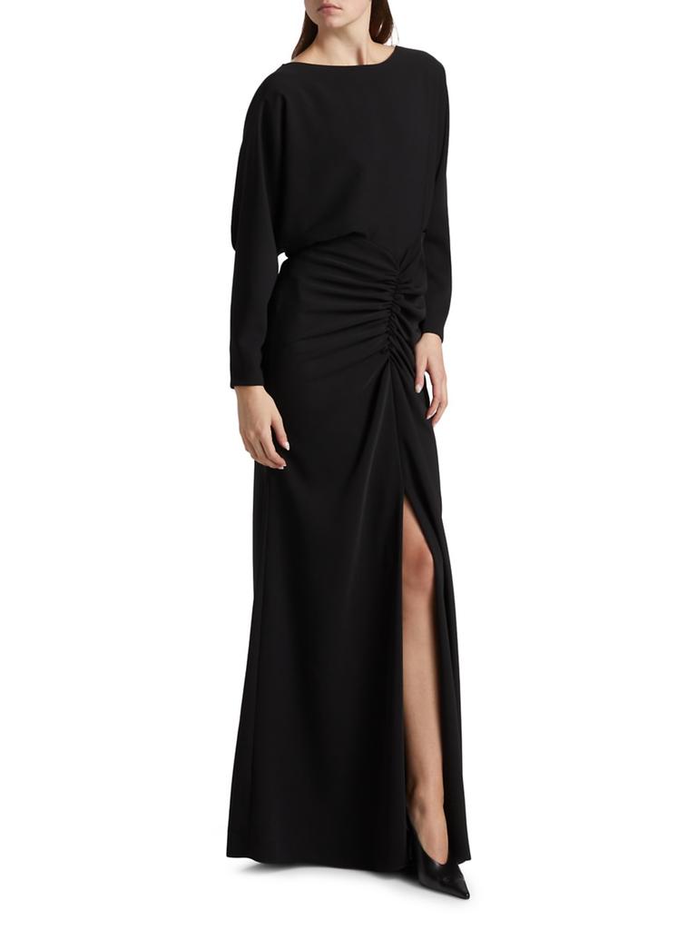 Amsale Satin Ruched Gown