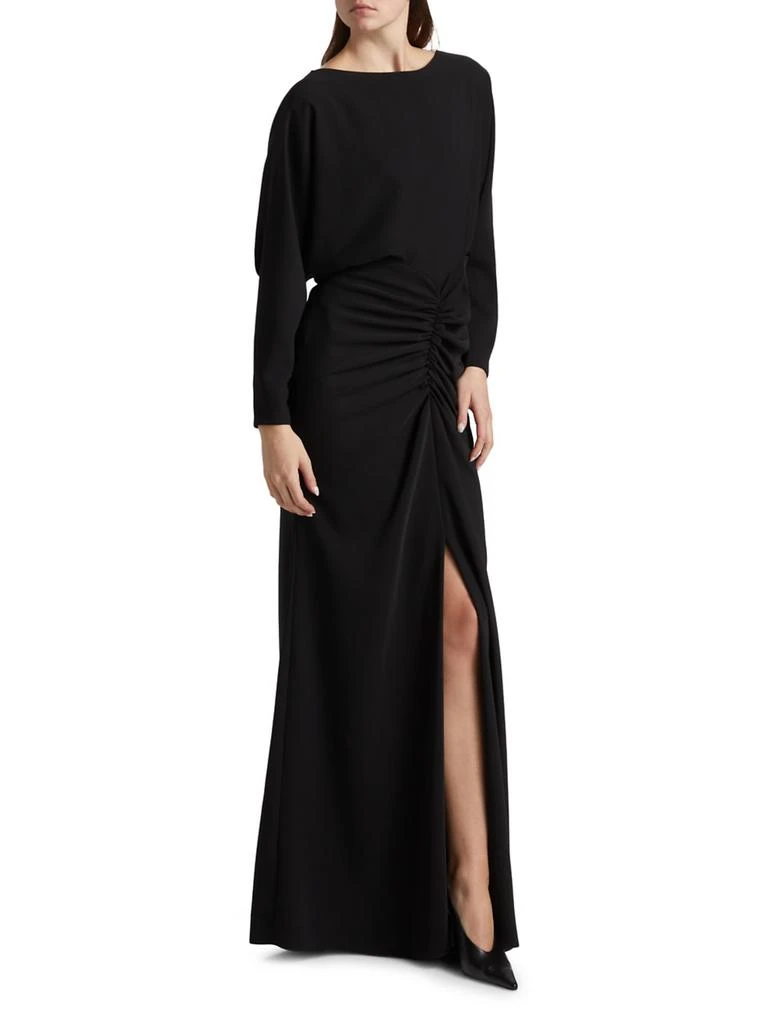 Amsale Satin Ruched Gown 2