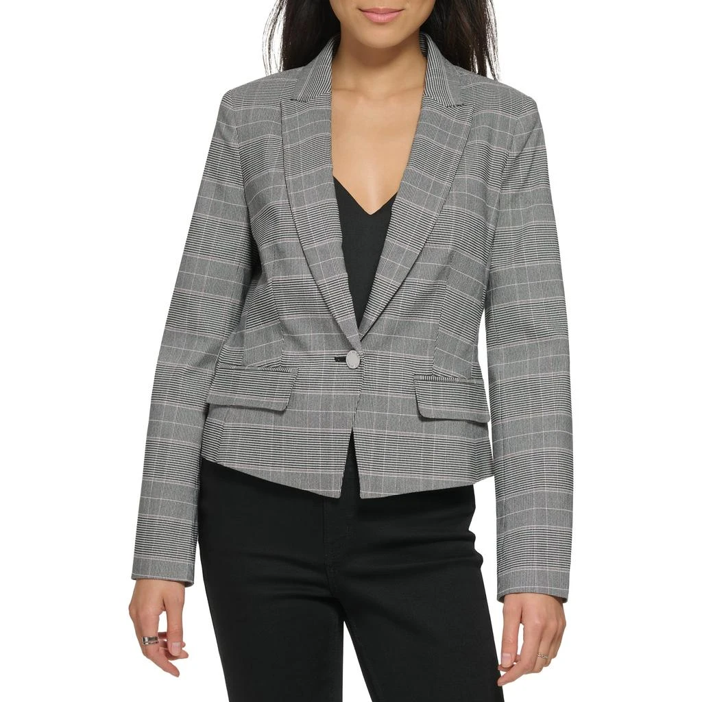 Calvin Klein One-Button Plaid Jacket 1