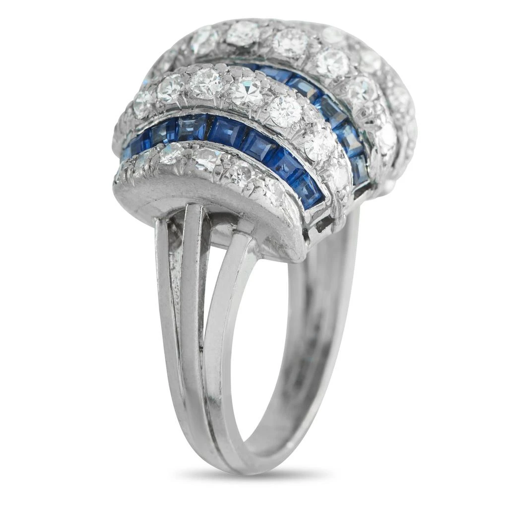 LB Exclusive Platinum 0.84ct Diamond and Sapphire Ring MF16-011626 2