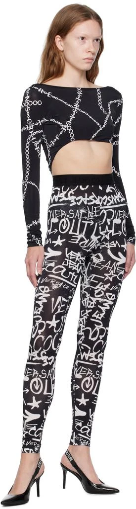 Versace Black Graffiti Leggings 4