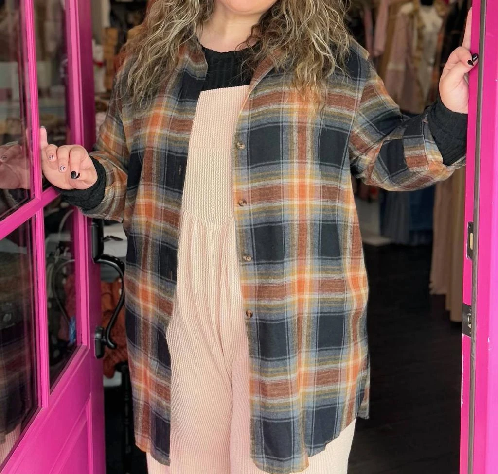 Oddi Oddi - Knit Textured Strip Button Overall With Side Pocket - Plus 2