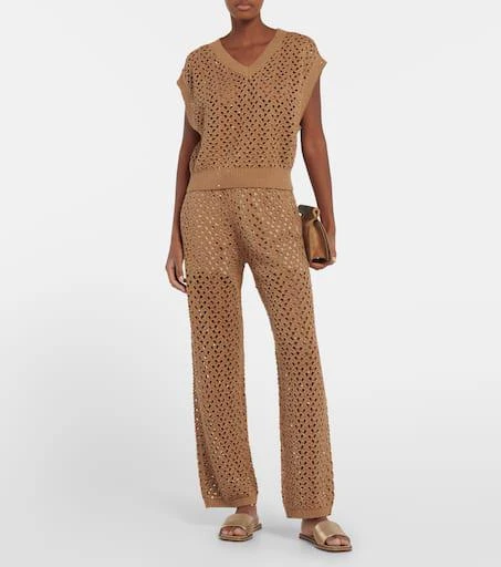 Brunello Cucinelli Cotton, linen and silk sweatpants 2