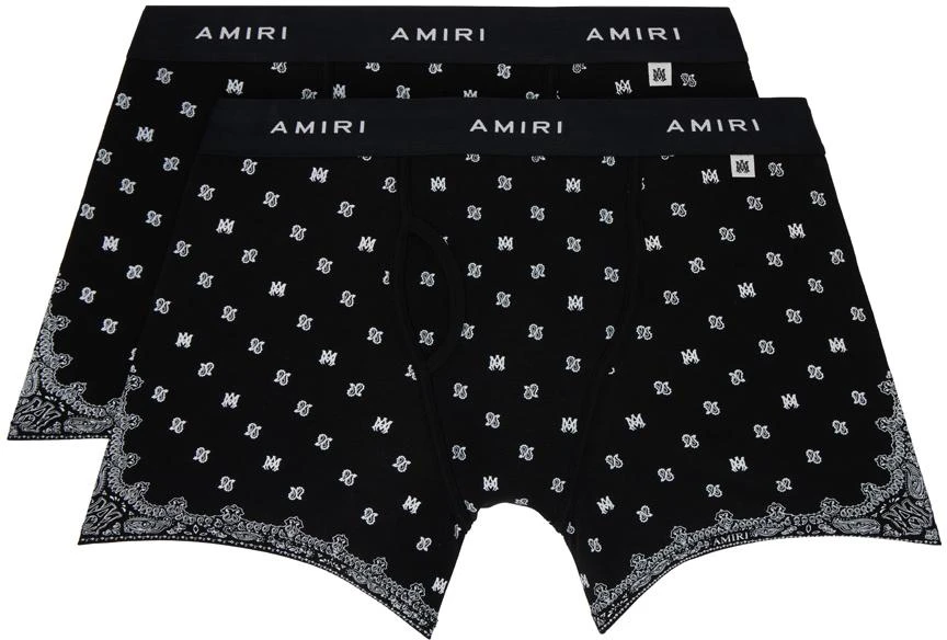 AMIRI Two-Pack Black MA Paisley Boxer Briefs 1