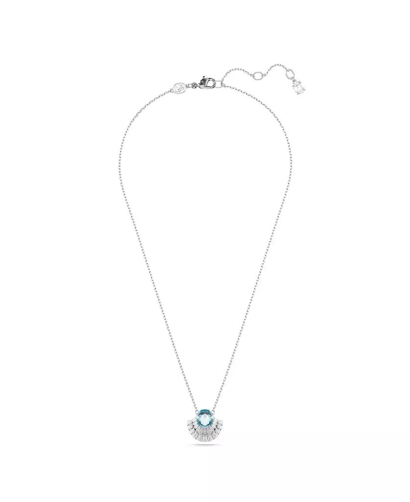 Swarovski Shell, Blue, Rhodium Plated Idyllia Pendant Necklace 3