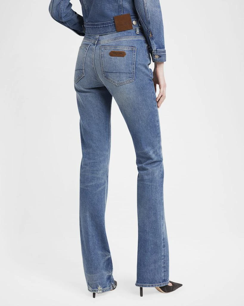 Tom Ford Japanese Stonewashed Denim Flare Pants 3