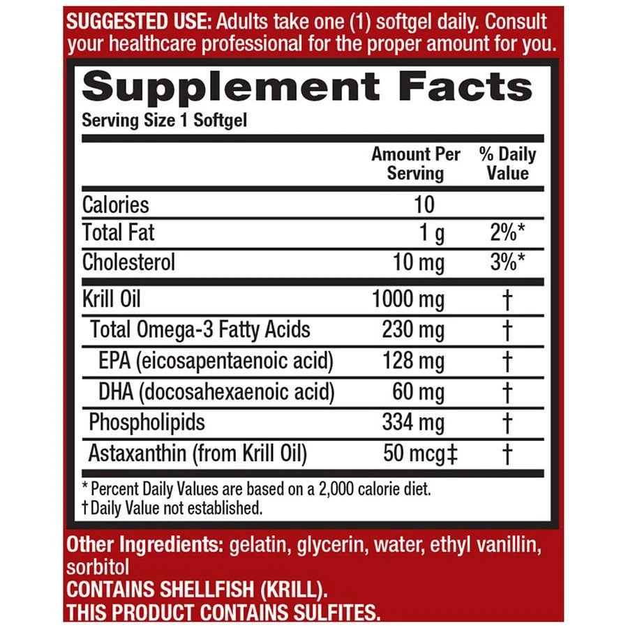 MegaRed Ultra Strength Softgels, Omega-3 Krill Oil Supplement 4