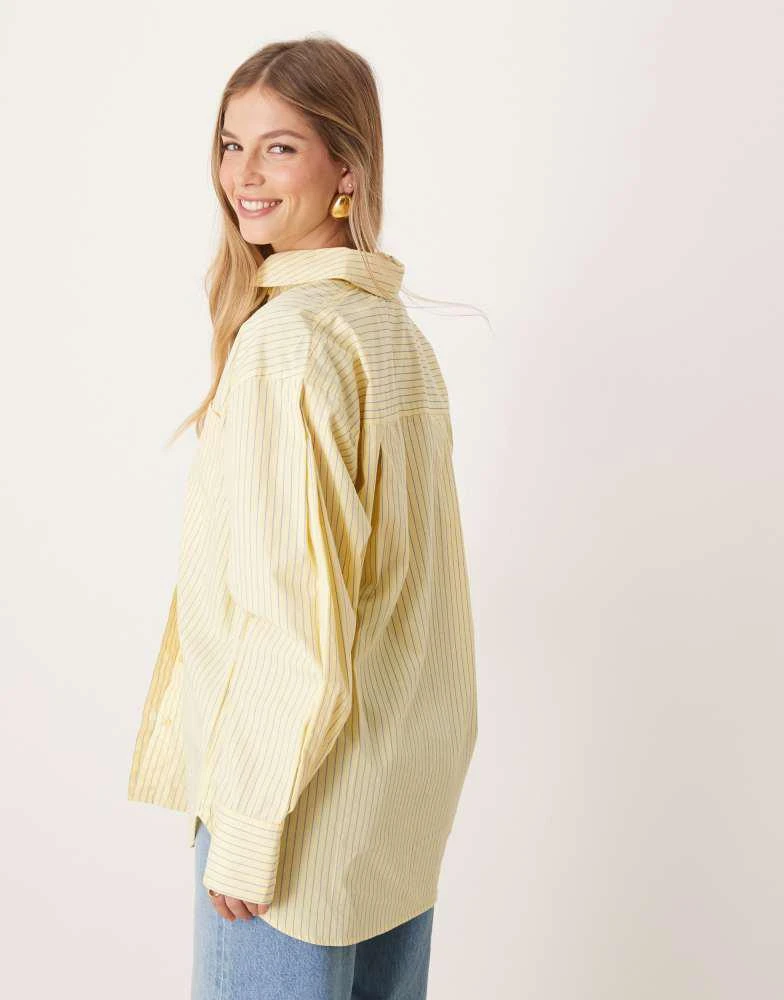 ASOS ASOS DESIGN oversized shirt in yellow stripe 4